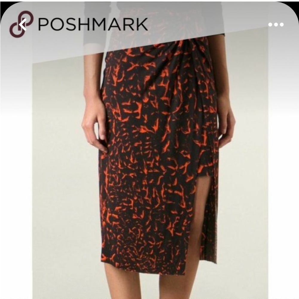 Helmut Lang twist knot strata asymmetric skirt, slim fits a Med-Lg, so soft midi